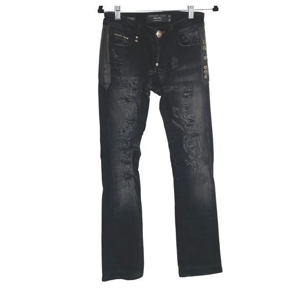 Philipp Plein Women´s Black Texas Rock Distressed...